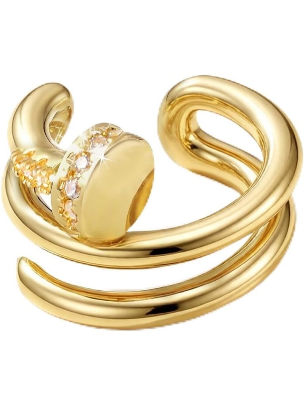 Cubic Zirconia Non-Piercing Ear Cuff Cartilage Earrings - Stylish Nail Design